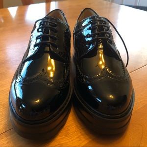 New BROWNS COUTURE patent leather platform oxfords